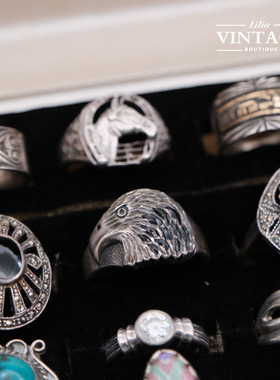 vintage海外古董银饰独特戒指