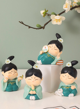 麻雀树脂装饰中国风桌面