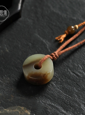 【长河落日项链】天然和田玉糖料双色民族风设计款意境感项链