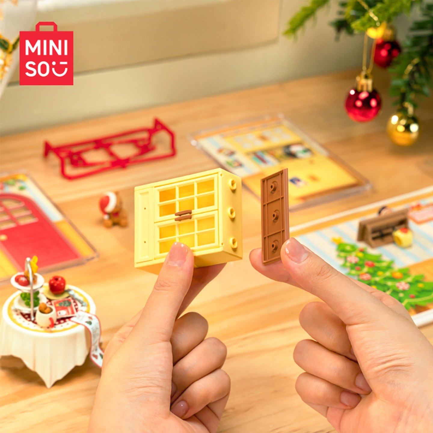 MINISO名创优品甜蜜圣诞时光茶会拼装玩具圣诞节桌面装饰女生礼物,淘宝优惠券,粉丝福利购,淘宝优惠卷