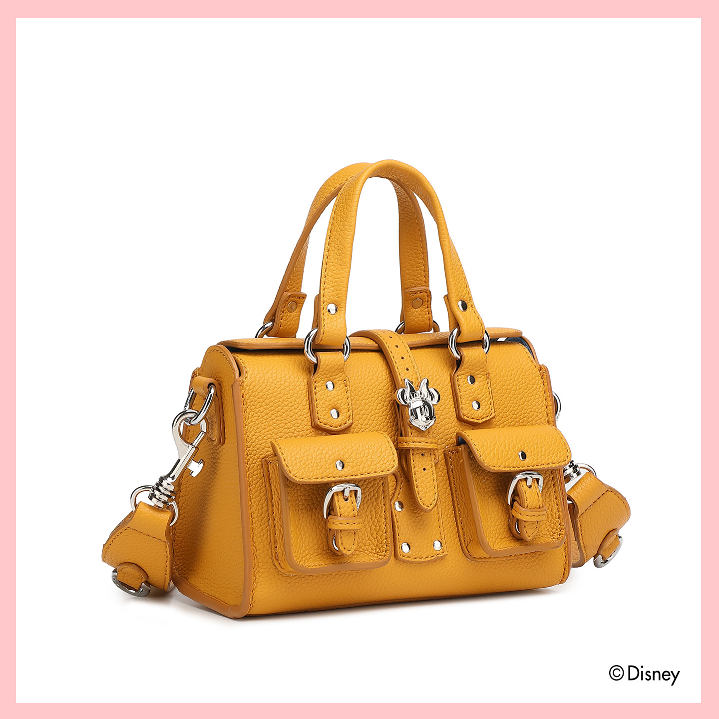 MINISO名创优品迪士尼米妮系列-荔枝纹手提包中号黄色,淘宝优惠券,粉丝福利购,淘宝优惠卷