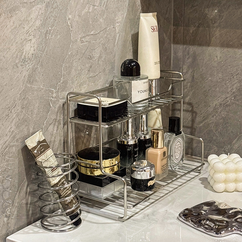 不锈钢置物架收纳架桌面浴室台面化妆品整理架子多功能沥水架新款,淘宝优惠券,粉丝福利购,淘宝优惠卷
