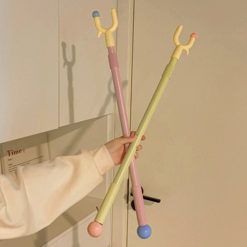 撑衣杆家用可伸缩晾衣叉阳台加长晒挂取衣服晾衣杆叉丫多巴胺衣杆 - 图2