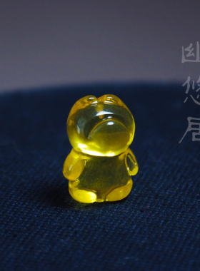 泰迪熊琥珀吊坠可爱萌日系雕刻