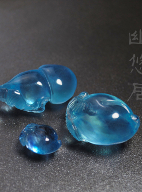 天然海蓝宝通透手工手串背云吊坠