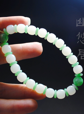 和田玉白玉籽料故宫十八子手串