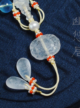 幽悠居海蓝宝玻璃体十八子手串