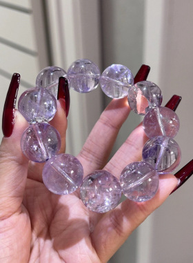 天然紫水晶手链女玻利维亚紫阿赛手串单圈九紫离火紫幽灵手链礼物