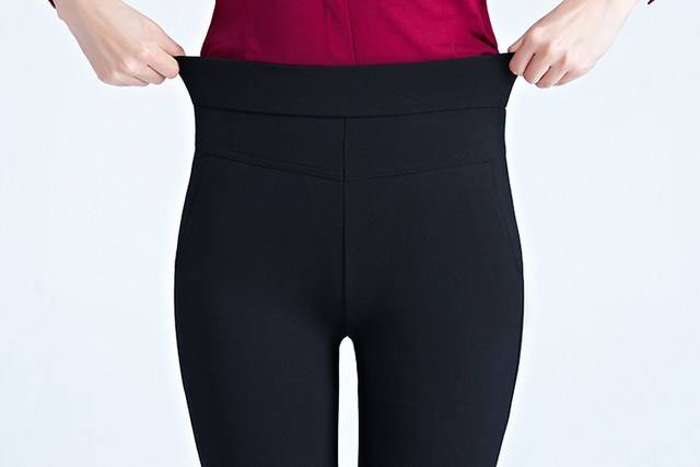 Close-fitting high waist tights elastic waist black length