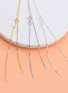 diy纯银半成品手工吊坠盒子链