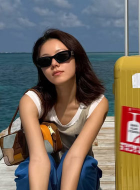 赵今麦同款黑色猫眼防紫外线墨镜