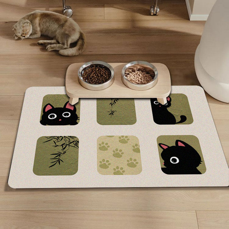 可爱卡通宠物餐垫猫狗吃饭防漏大号吸水硅藻泥易打理防滑食盆餐垫,淘宝优惠券,粉丝福利购,淘宝优惠卷