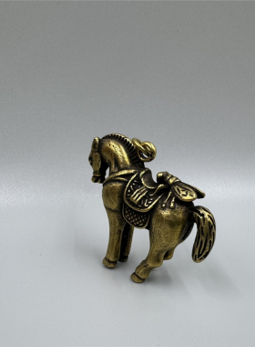 迷你马上赢小摆件黄铜招财