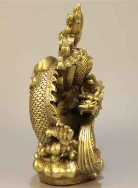 吸水铜龙摆件纯铜招财风水