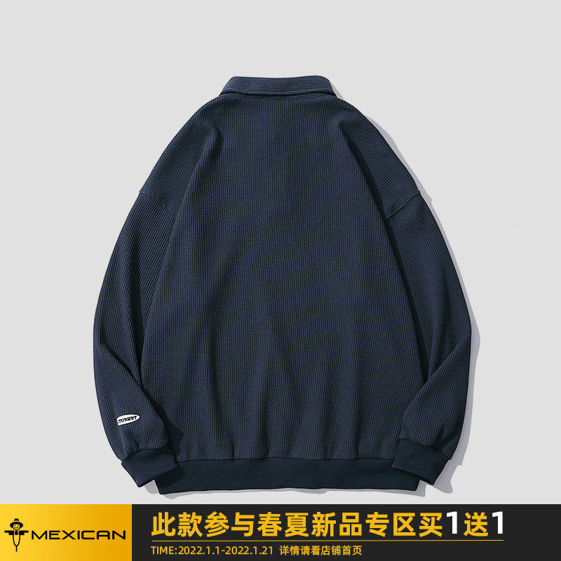 稻草人polo领卫衣男士春季潮牌ins 稻草人男装卫衣