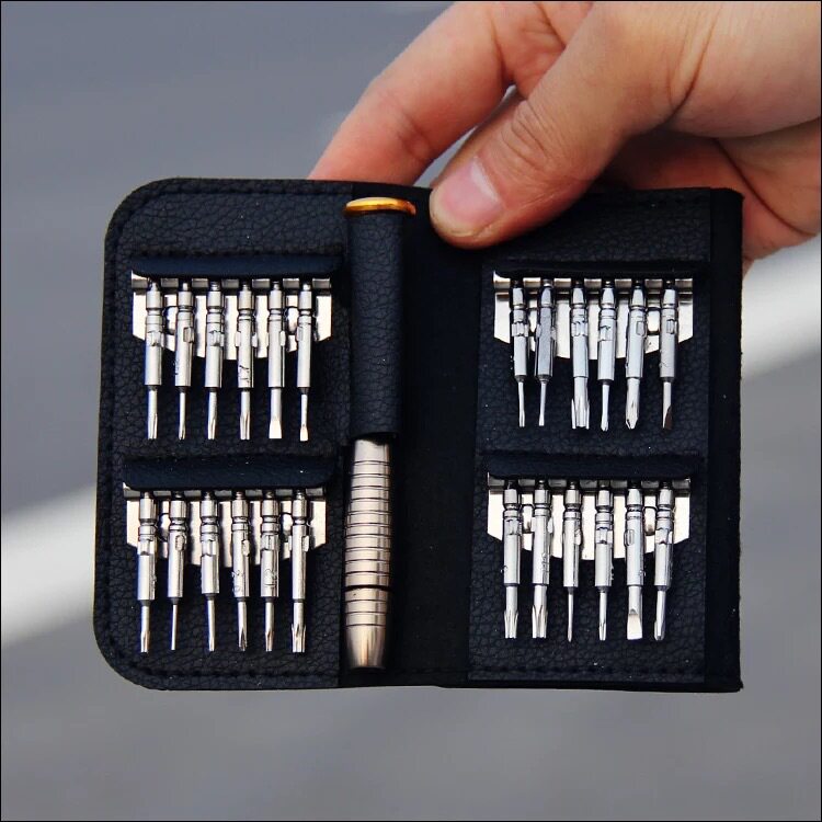 Multifunctional Cross Screwdriver Combination Screwdriver Mobile Phone Computer Glasses Watch Screwdriver Repair Tool Leather Bag