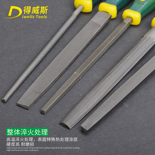 得威斯工具锉刀 钳工工具中齿钢锉刀 扁锉圆锉半圆锉方锉三角锉子 - 图2