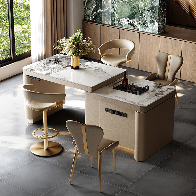Mobeier 伸缩岛台餐桌一体电动升降齐平岛台小户型高级感家用吧台,淘宝优惠券,粉丝福利购,淘宝优惠卷