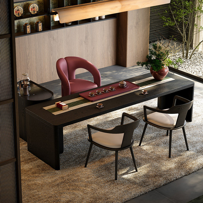 Mobeier 思禅茶台书桌一体两用意式极简高级感新中式泡茶桌椅组合,淘宝优惠券,粉丝福利购,淘宝优惠卷