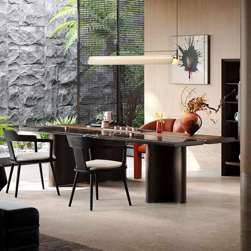 Mobeier 品茗茶台 宋代美学茶桌天然大理石轻奢高端实木茶桌组合,淘宝优惠券,粉丝福利购,淘宝优惠卷