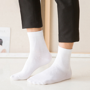 男士袜子男春夏款中筒袜运动透气黑白