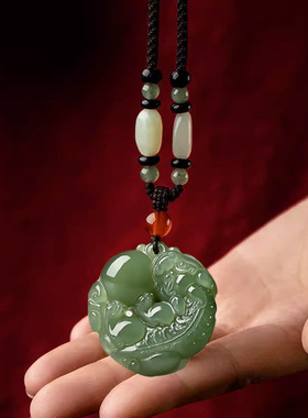 有求必应吊坠双面雕刻本命年护身符项链男女款复古风皮丘貔貅