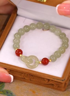 环环相扣手链女ins小众设计平安扣手串女闺蜜生日礼物