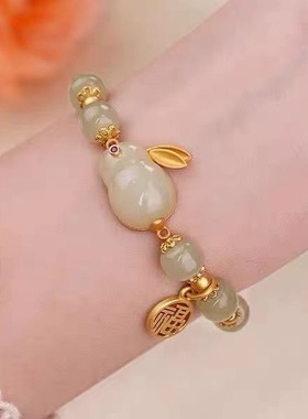新中式玉兔手链女款ins小众设计高颜值学生手串闺蜜古风生日礼物