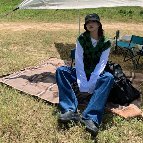 Осенние ретро шахматы, жилет, кардиган