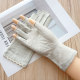 Women's summer new product half finger cotton jacquard ultra-thin breathable outdoor sun protection driving touch screen finger-exposed sleeping gloves