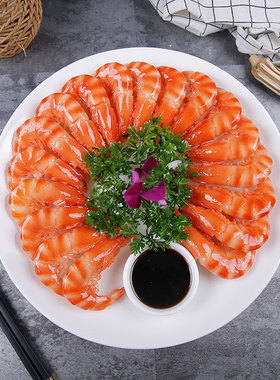 白灼虾粤菜展示美食物海鲜样品