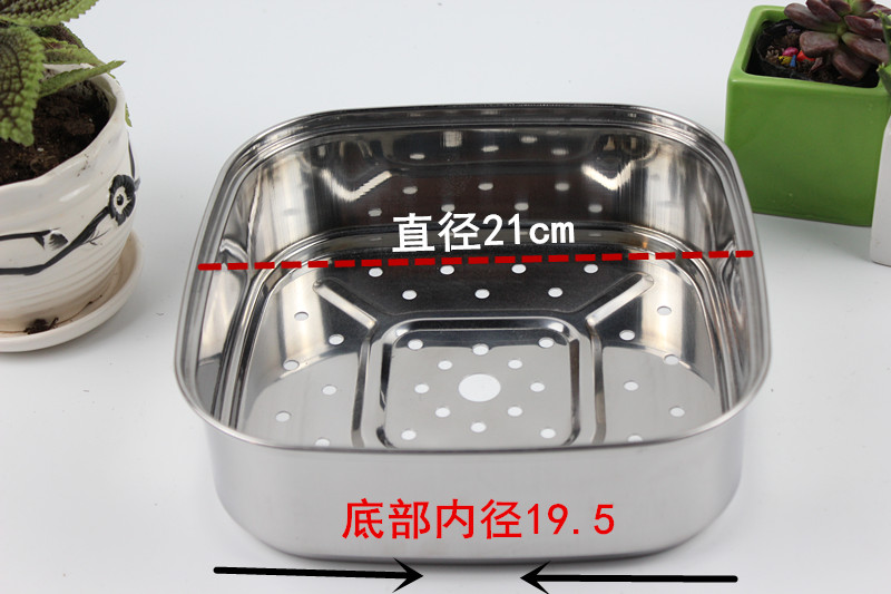 不锈钢蒸笼屉蒸架蒸屉蒸笼蒸格蒸片蒸盘方形连体锅电热锅电火锅 - 图1