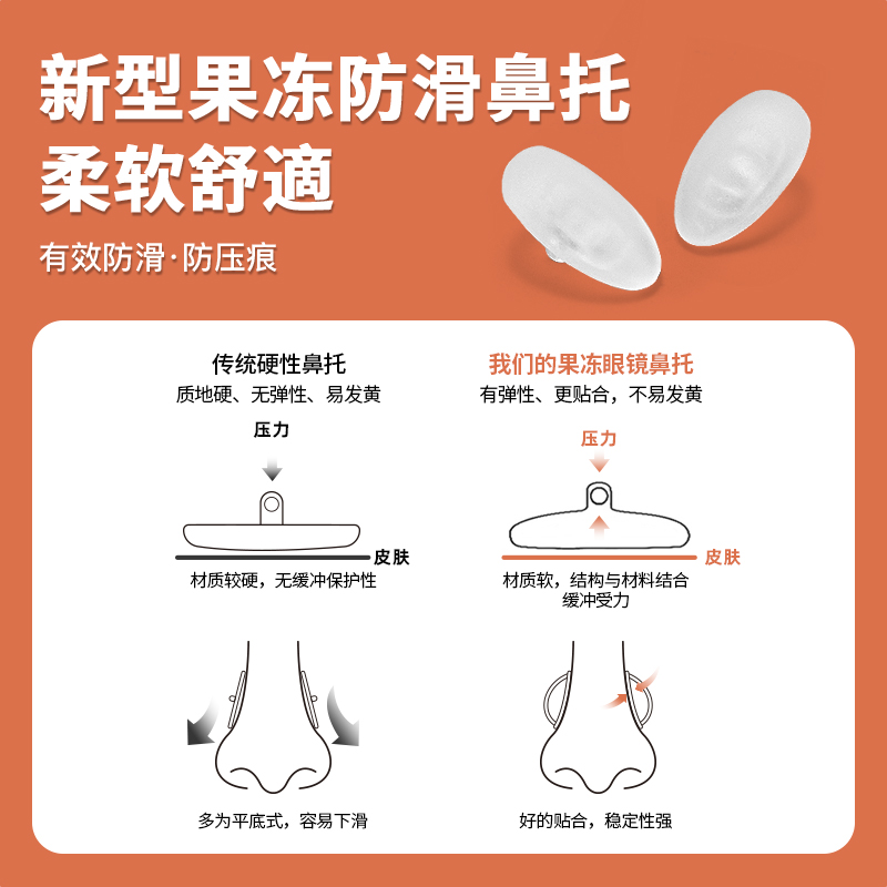 眼镜鼻托日本果冻硅胶气囊防滑防压痕防脱落眼睛鼻子支架配件鼻垫 - 图0