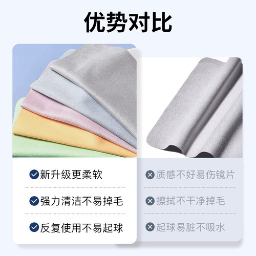 晰雅眼镜布麂皮绒防雾眼睛布专用擦拭不伤镜片柔软手机屏幕清洁布 - 图2