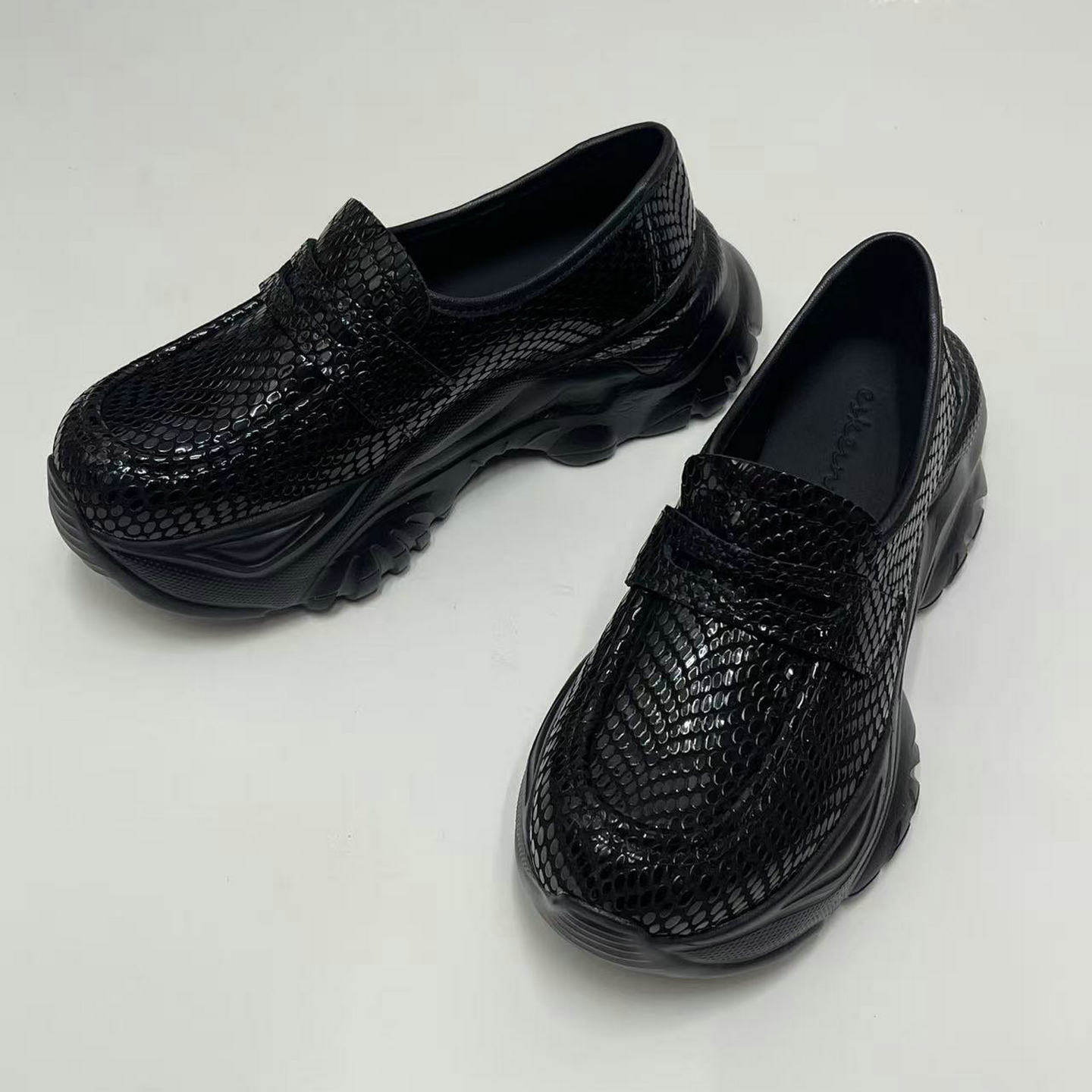 ESKEIN欧洲站轻便亮片时尚厚底乐福鞋34-43码宽胖脚老爹鞋,淘宝优惠券,粉丝福利购,淘宝优惠卷