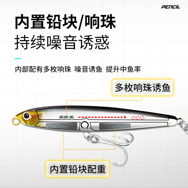 哈斯达铅笔路亚假饵翘嘴鲈鱼鳜鱼鲈鱼沉水颤沉铅笔远投路亚饵全套,淘宝优惠券,粉丝福利购,淘宝优惠卷