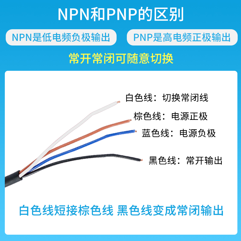 霍盾HODEN槽型光电开关传感器U槽形24vnpn漫反射限位pnp4线 - 图2