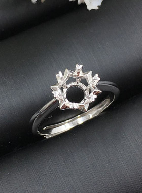 雪花直臂莫桑钻克拉加工戒指空托