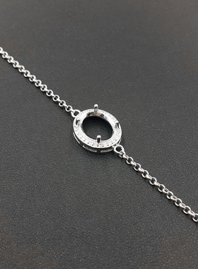 镶嵌宝石银手链加工定制