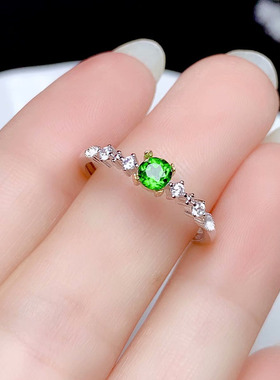 个性双色款戒指空托S925纯银镀18K金戒托镶嵌圆形4mm轻奢小众饰品