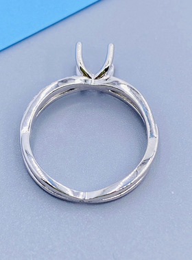 银戒指固定圈死口克拉镶嵌加工