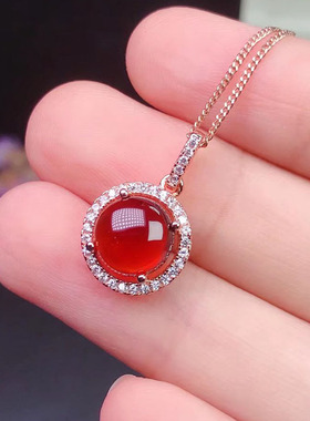 吊坠空托925纯银项链圆8-12mmdiy