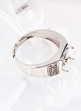 时尚简约百搭款男戒圆形戒指空托