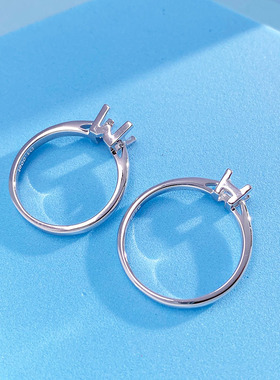 死扣莫桑钻戒指空托S925纯银WH