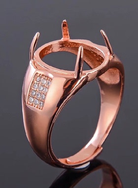 椭圆10*1412*16绿松镶嵌银戒指