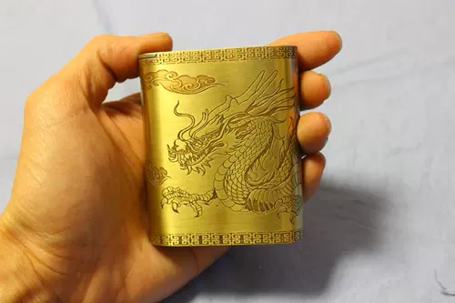 Новая латунная табакерка, высококачественная сухая коробка для сигарет, сигаретный табак, скрученный вручную, утолщенная сдвижная крышка, индивидуальная гравировка, дракон