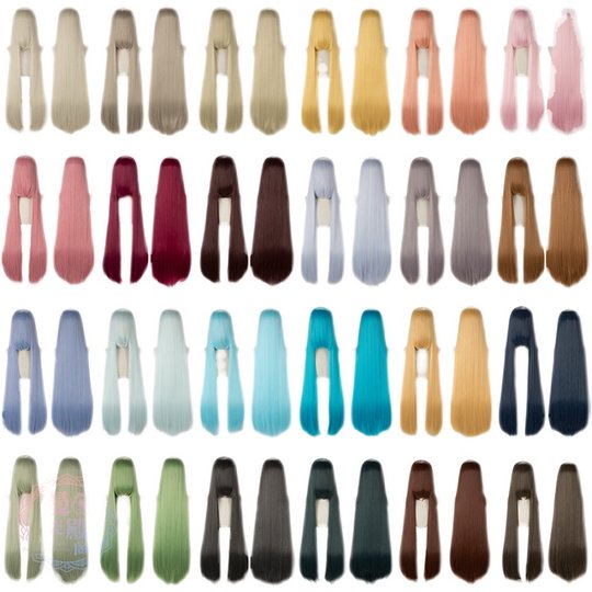 Manqidiange anime game black and white brown cos wig