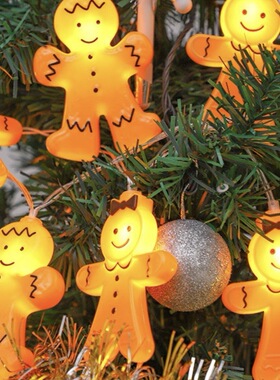 Led Gingerbread Man Lights String Christmas Tree Decoration