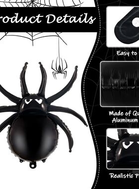 6 PCS 32 Inch Black Spider Aluminum Foil Mylar Balloons Hall