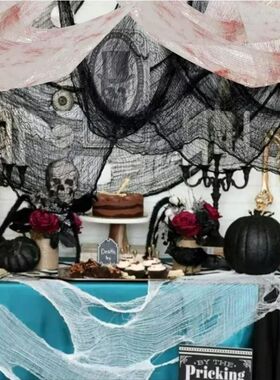 Halloween Bloody Creepy Gauze Cloth Large Black Gauze Spooky
